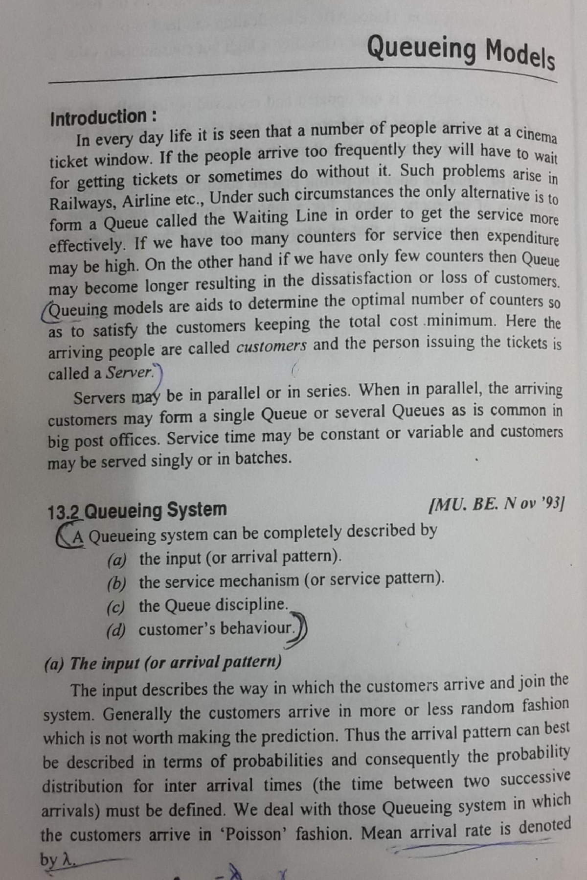 A study on Queueing - Queueing Models Introduction: In every day life ...