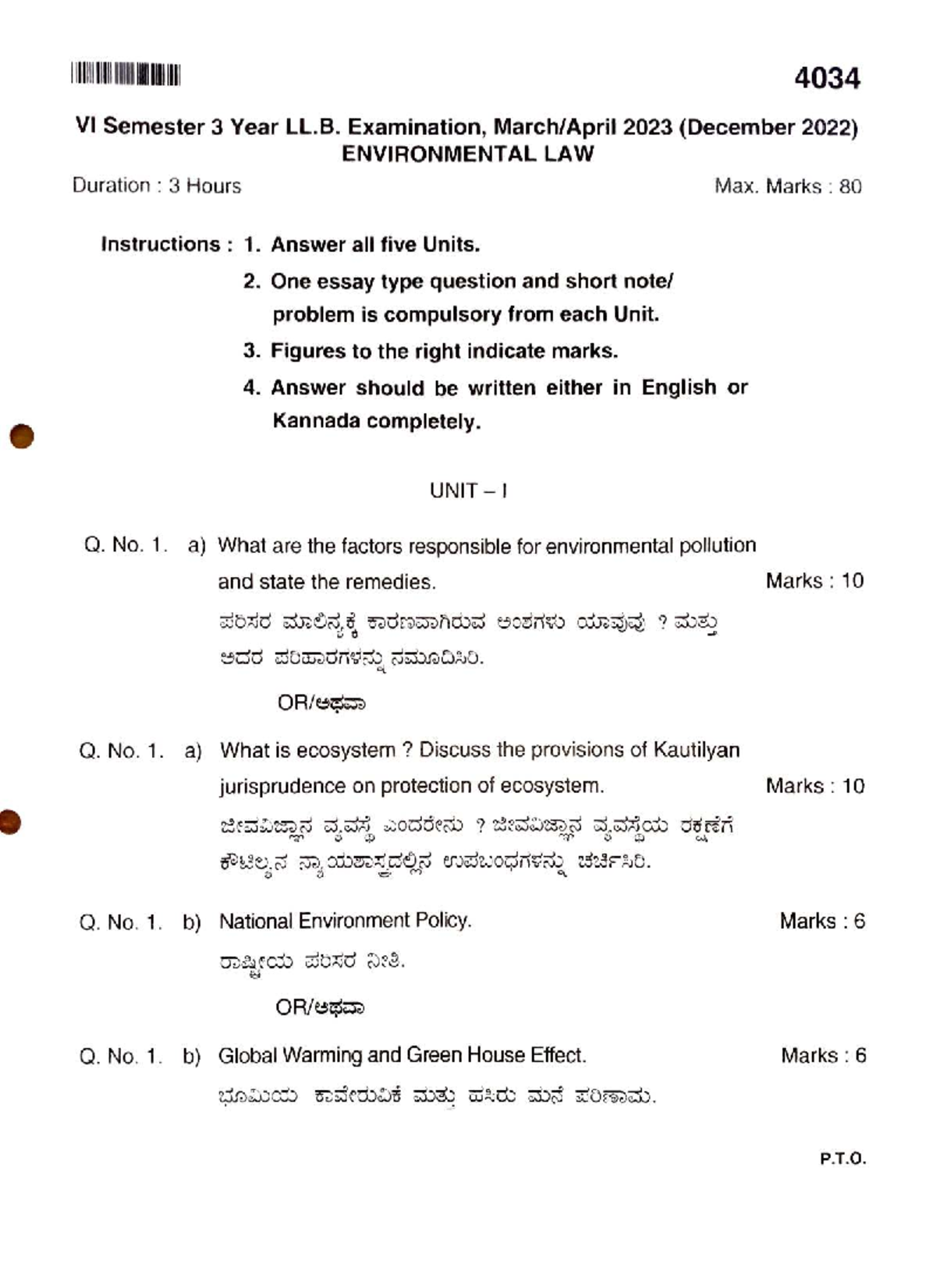 4034 Environmental Law Final Exam Q&A Review and Practice - Studocu