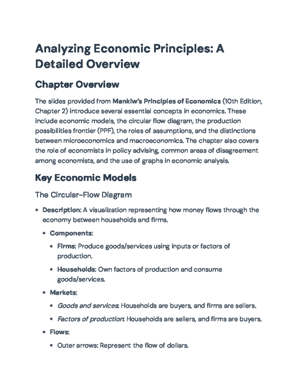 Principles of Economics (ECON 101): Key Concepts and Models Overview ...