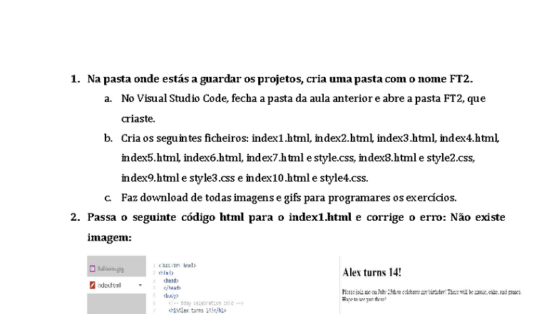 FT2 - Exercícios Práticos com HTML e Imagens - Studocu