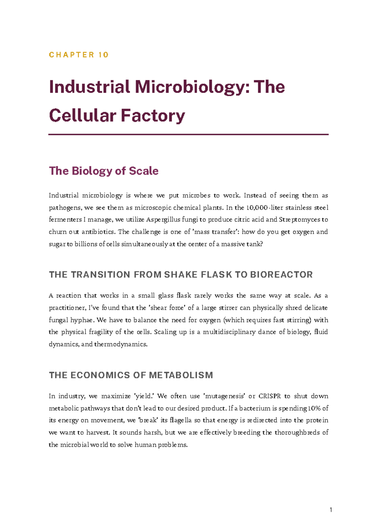 CHAPTER 10: Industrial Microbiology - The Cellular Factory (Do287G24k ...