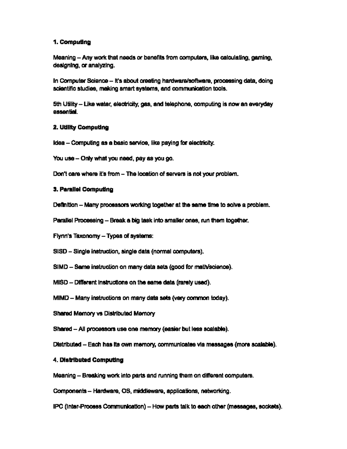 Unit 2 - Computing Concepts: Utility, Parallel, and Distributed Systems ...