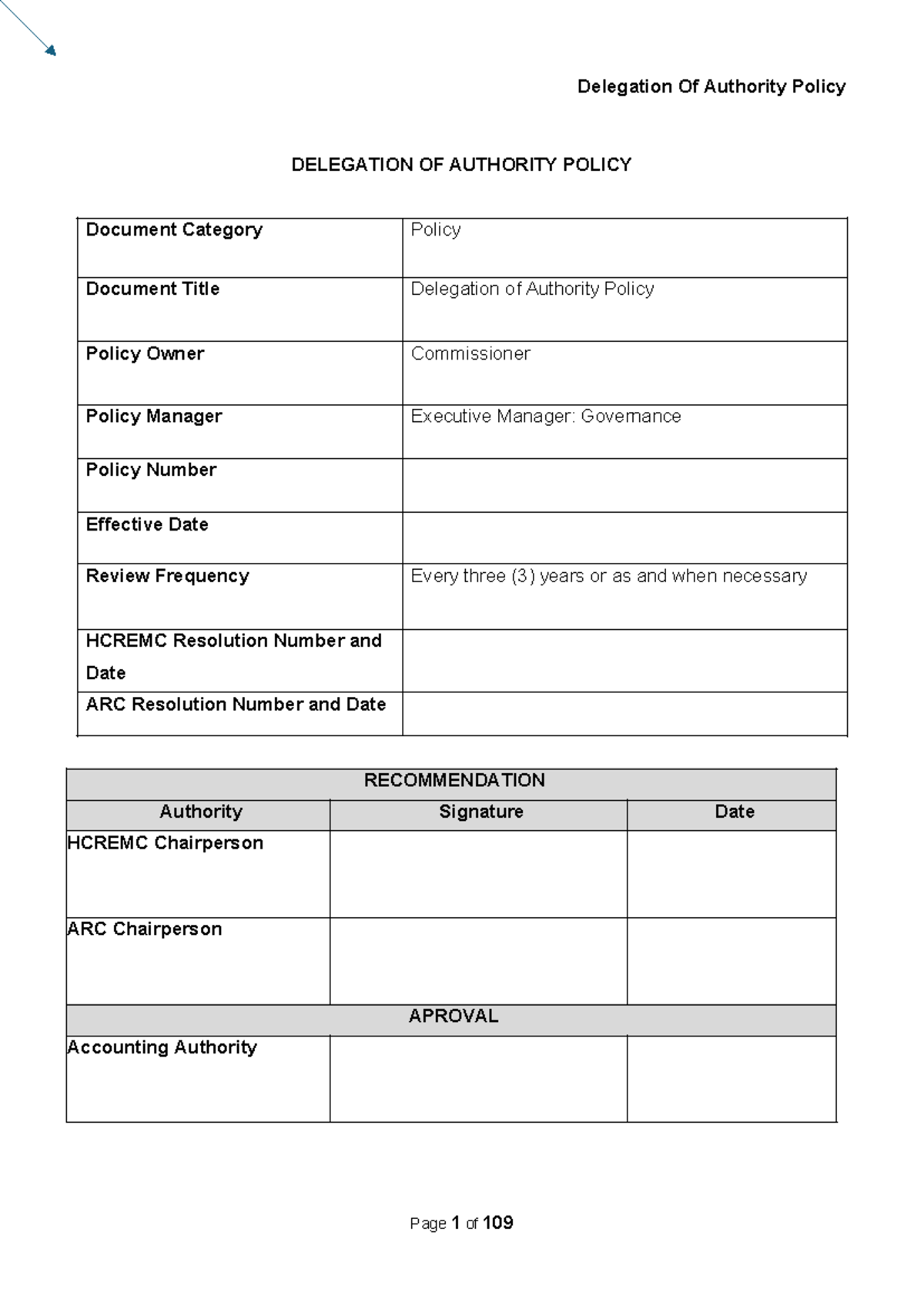 BMA Full Delegation of Authority Policy - Ver 11 09 August 2024 - New ...