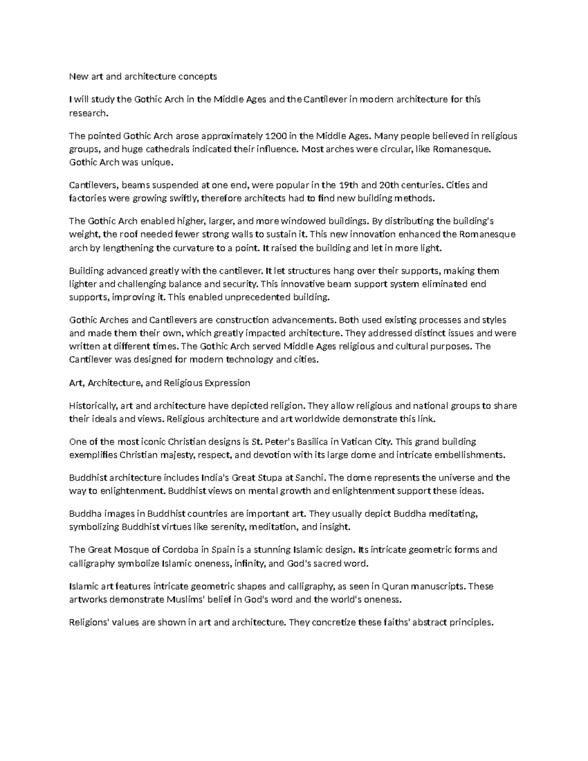 Arthistory - n.a - New art and architecture concepts I will study the ...