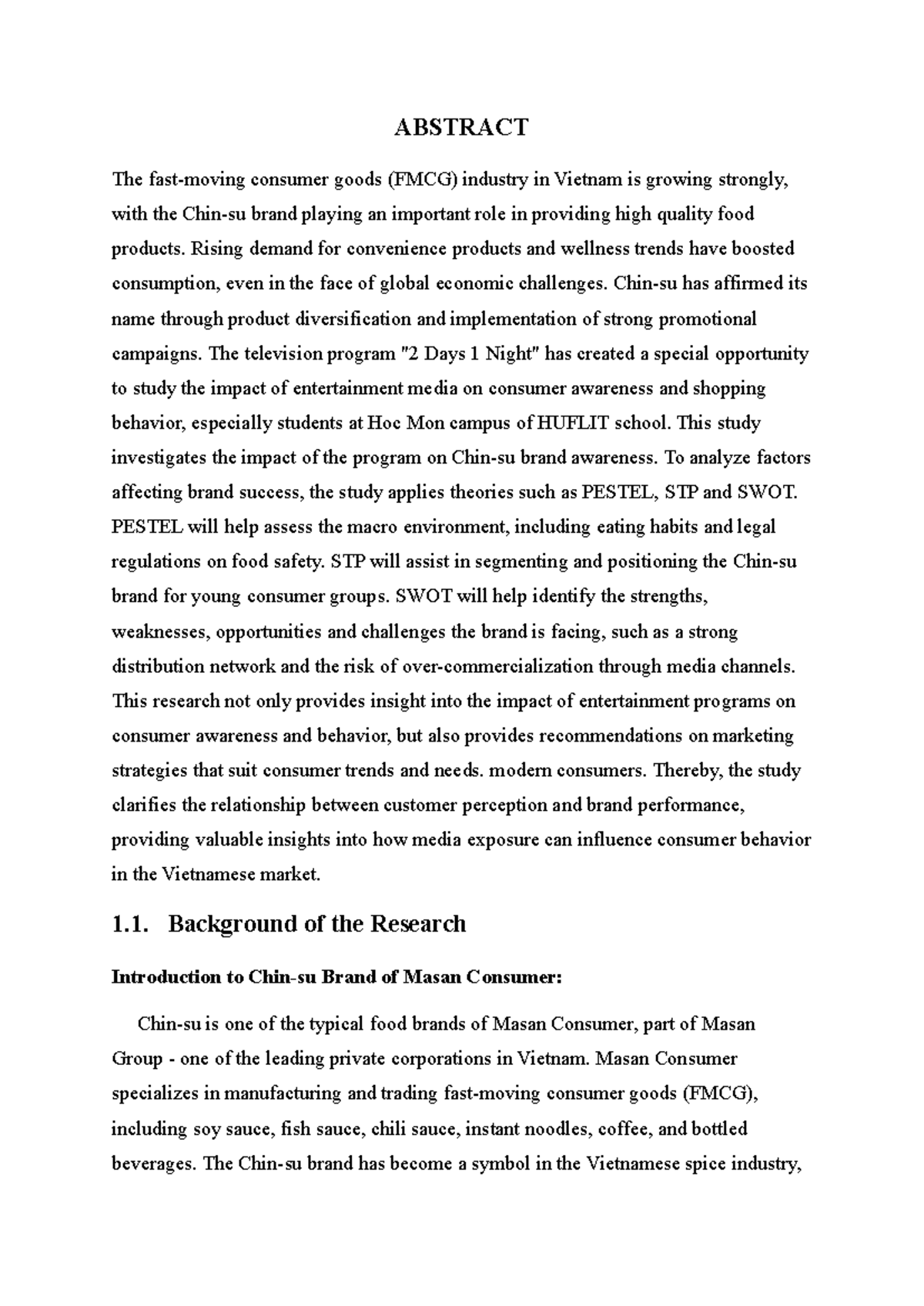 Abstract đã có nguồn - NC MARKETING - ABSTRACT The fast-moving consumer ...
