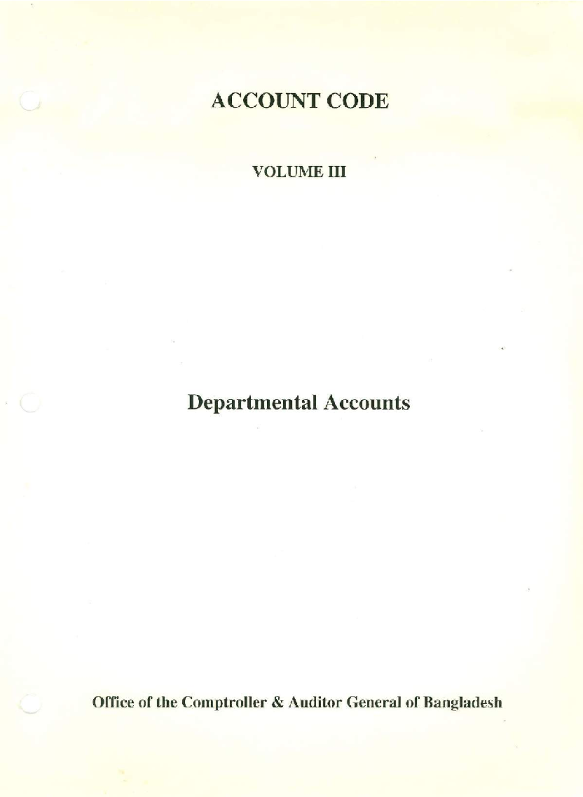 Account Code Volume: Departmental Accounts Overview and Guidelines ...