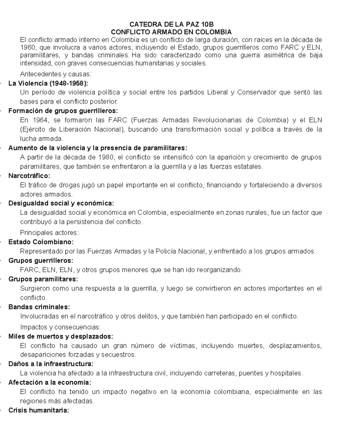 Taller 29 de Abril - VDSF: Conflicto Armado en Colombia y su Contexto ...