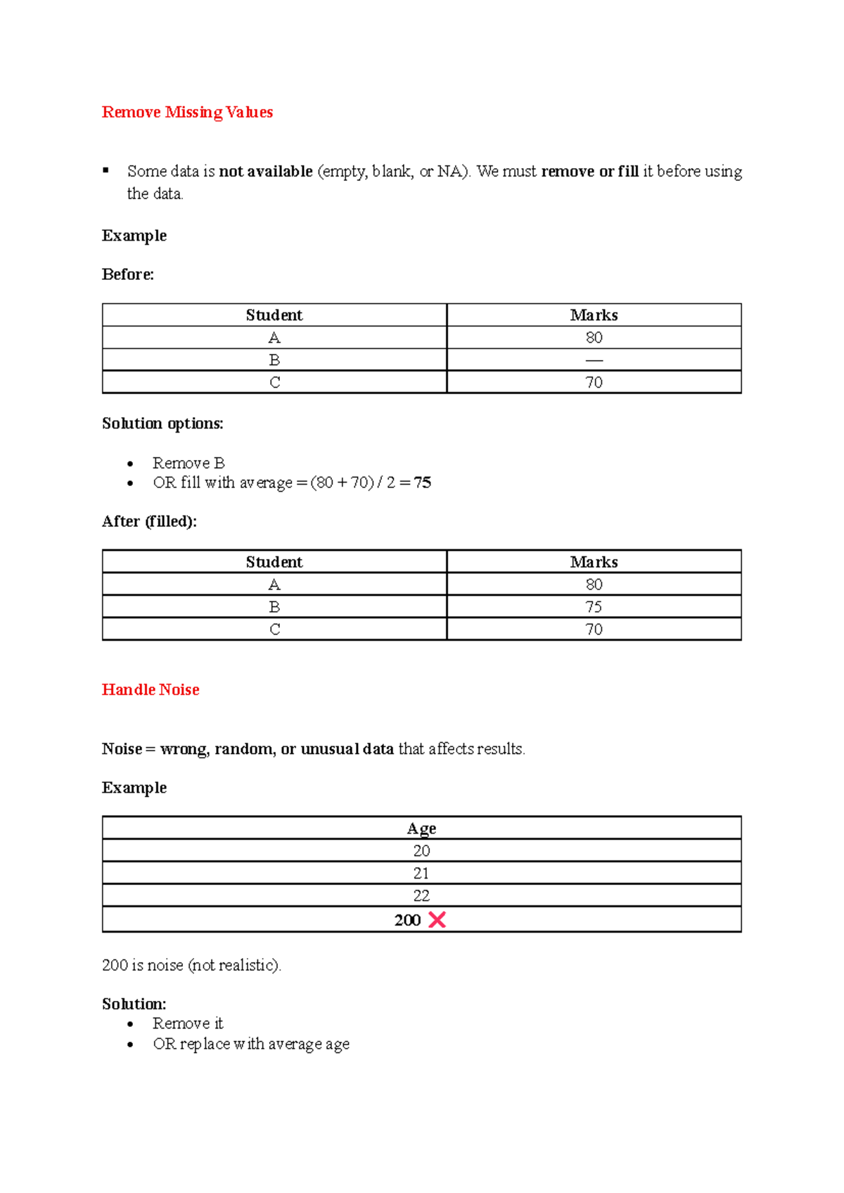 Data-Preprocessing: Techniques for Handling Missing Values and Noise ...