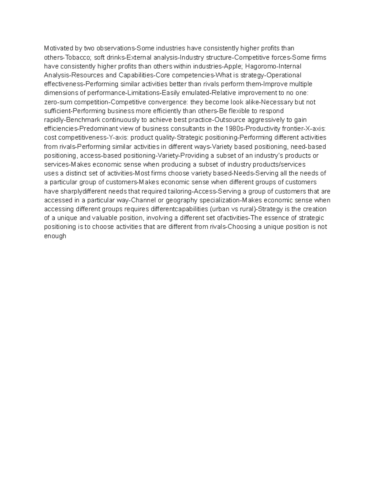 Strategic Positioning in Business: Insights for 497 Midterm Study - Studocu