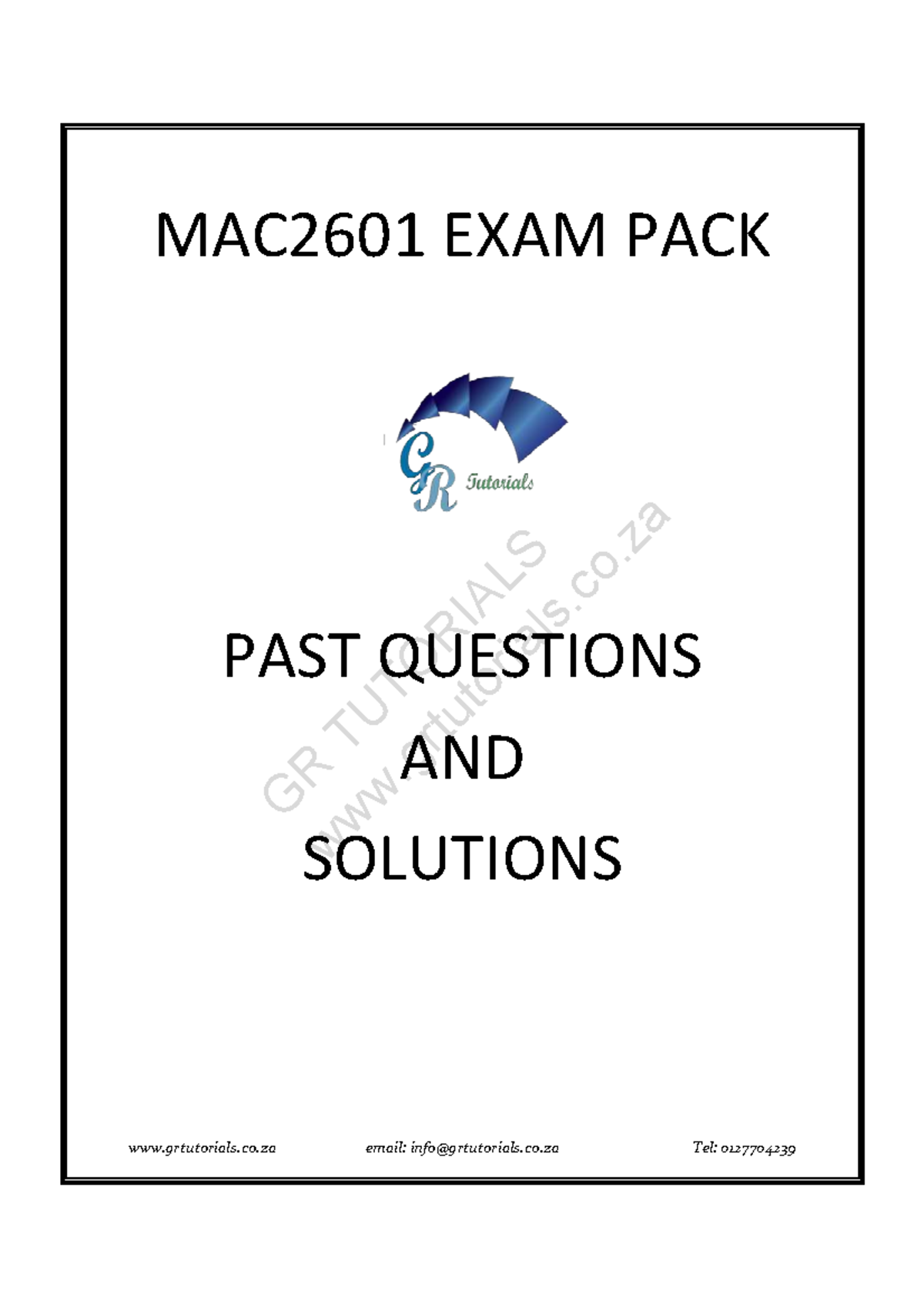 MAC2601 FINAL EXAM PACK - Summary of Management Accounting Principles ...