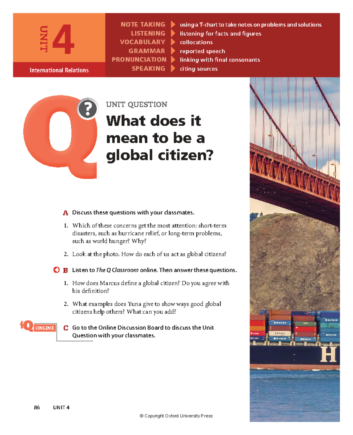 Q2E LS5 Unit 4: Global Citizenship - Listening & Speaking Practice ...