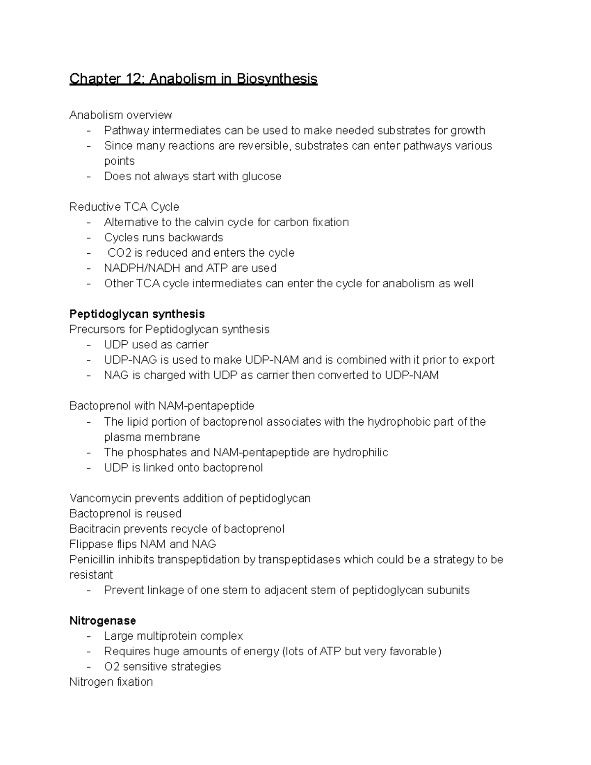 Chapter 12: Anabolism in Biosynthesis - Microbio Notes - Studocu