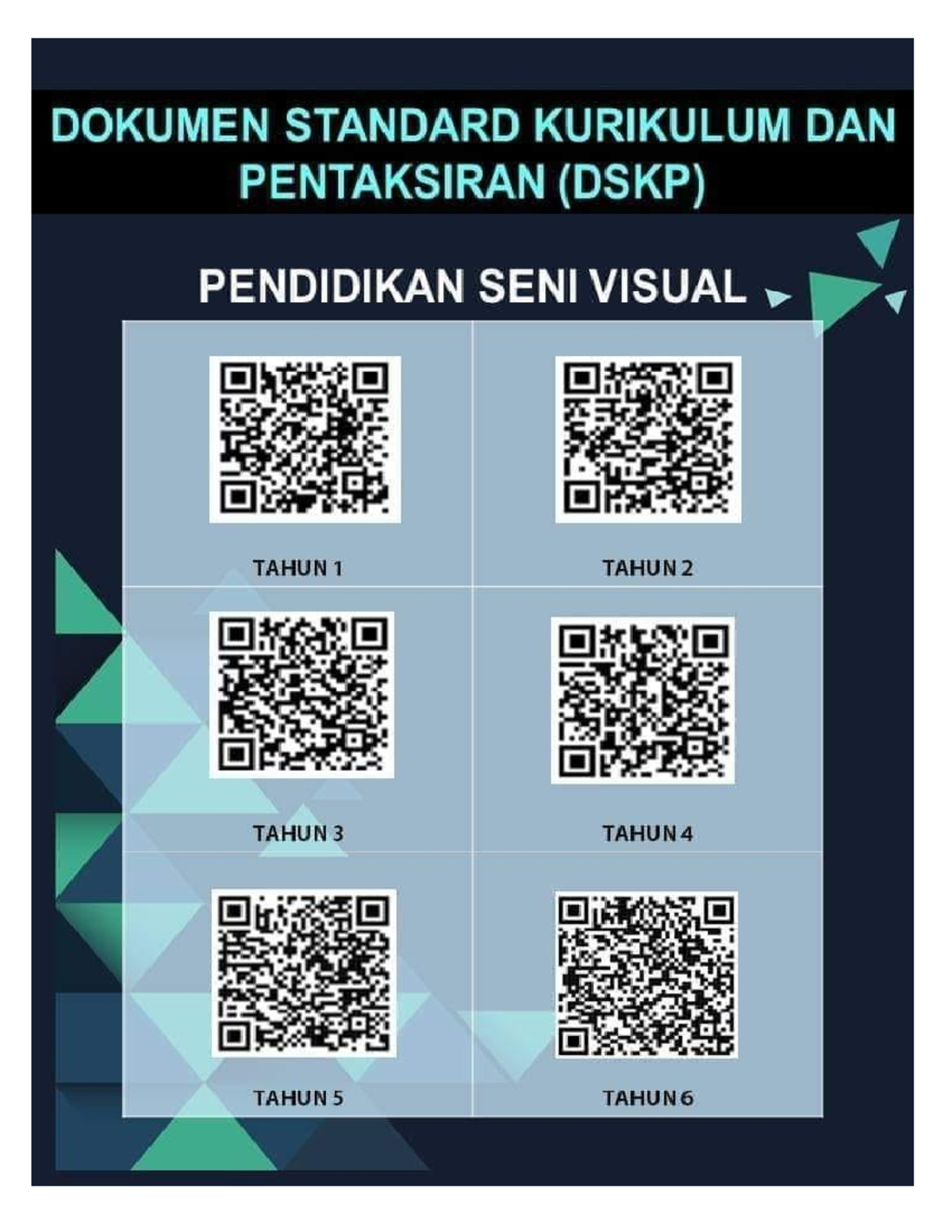 QR DSKP PSV T1-6 - QR untuk simpanan fail panitia PSV Tahun 1 hingga ...