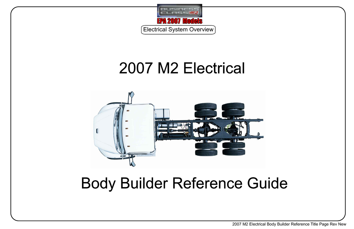 EPA 2007 M2 Electrical Body Builder Manual Overview and Configurations ...