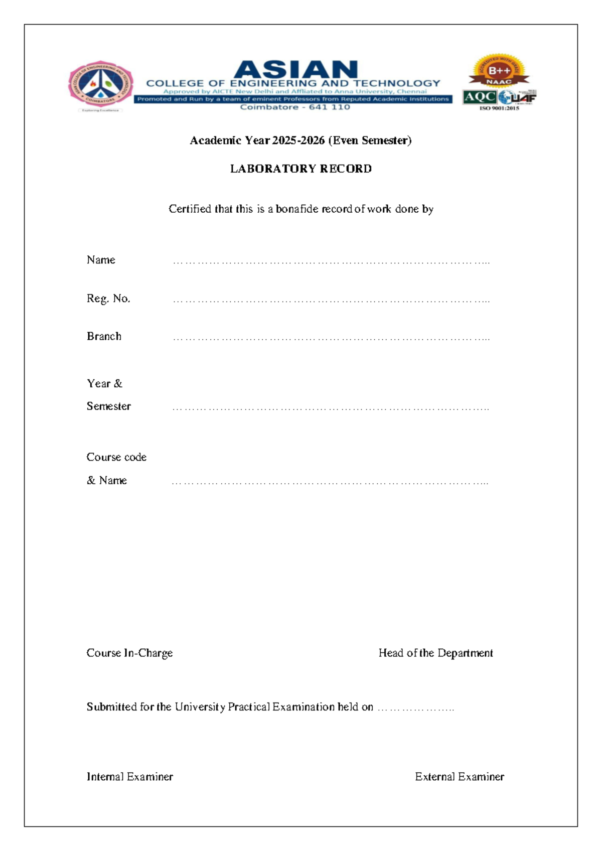 OS LAB - Final Exam - Laboratory Record for Operating Systems - Studocu