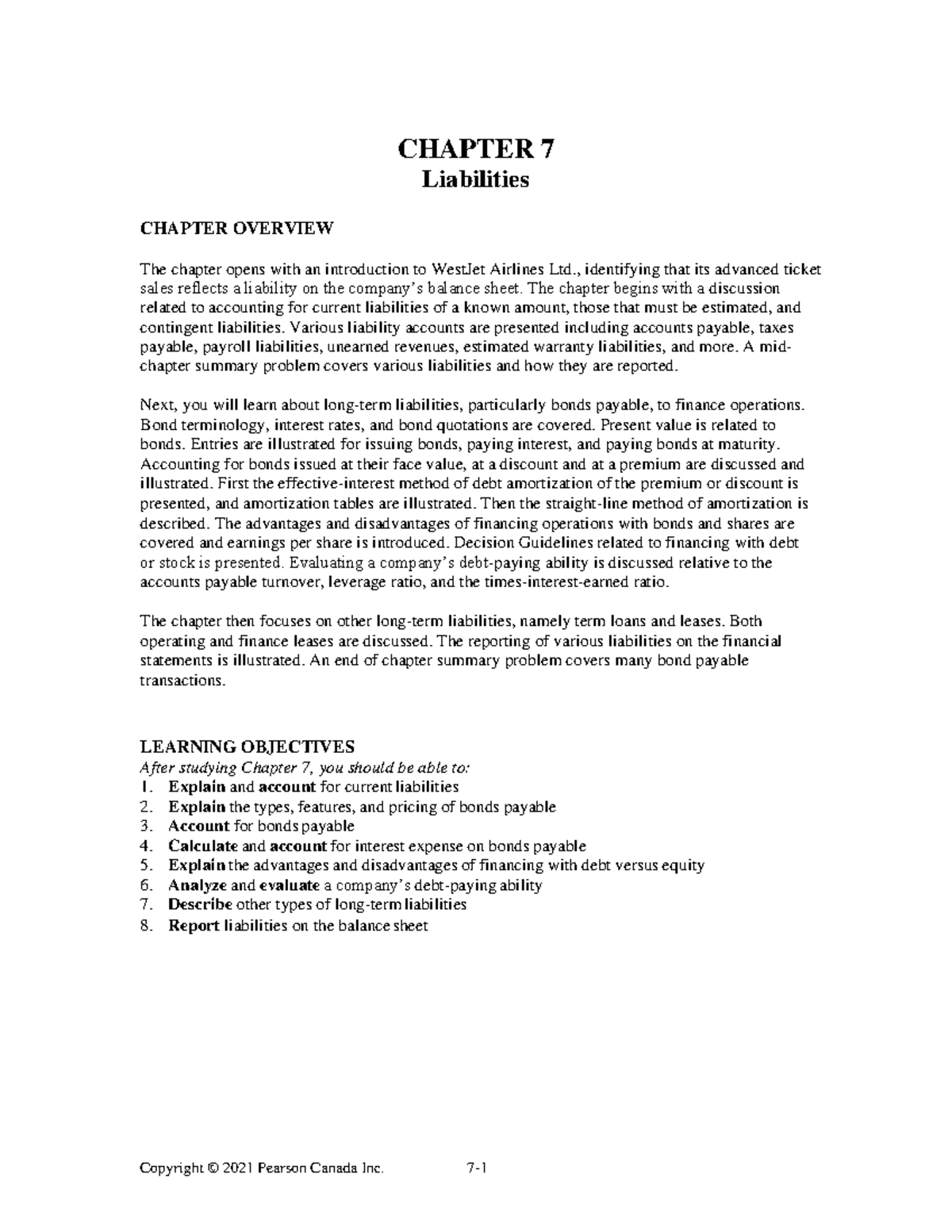Chapter 7 Liabilities Overview - JNDSNKDJSN NDKOXKKXKKS - Studocu