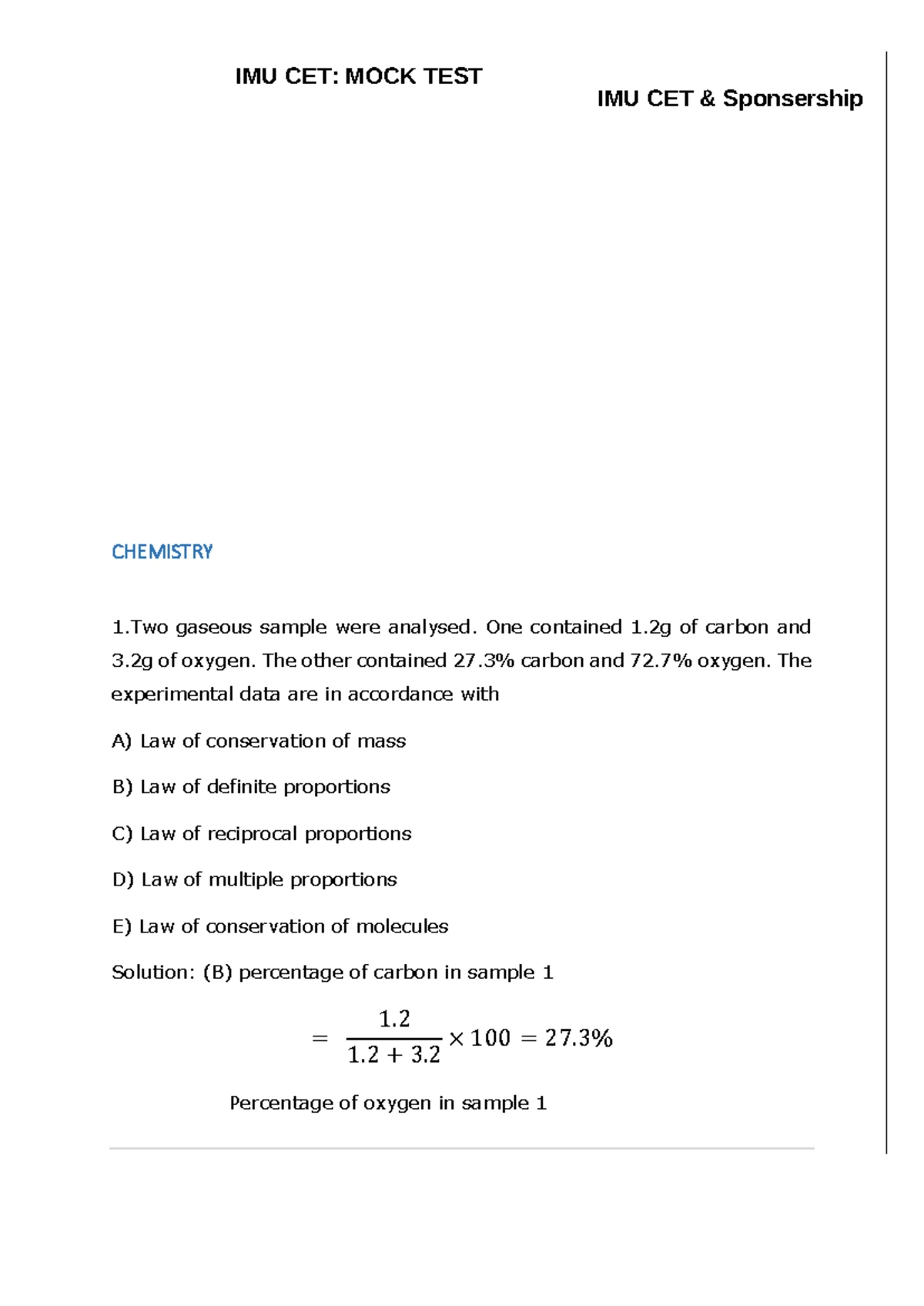 English Question PDF - To prepare exam. - UG (except BBA) CET Sample ...
