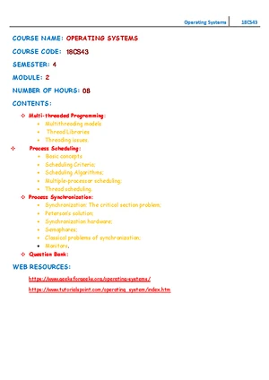 Module 4 Notes - OS Structure & Virtual Memory Management - Studocu