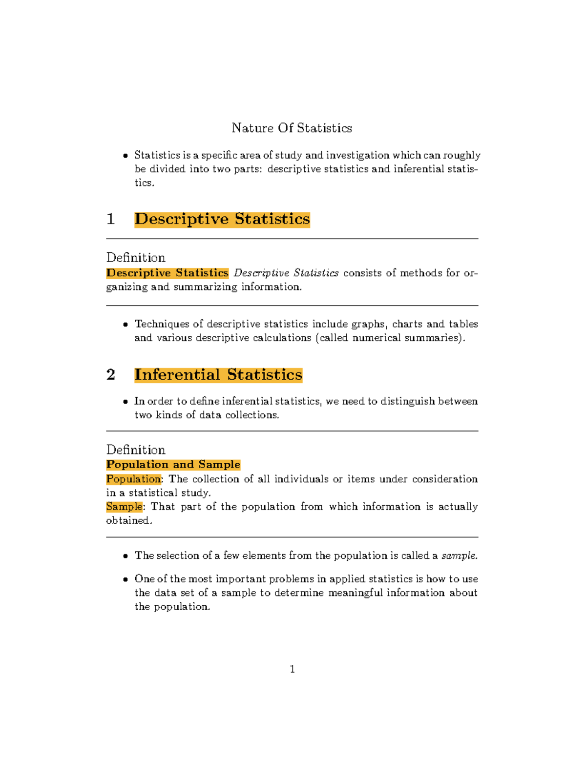 Nature Of Statistics - Studocu