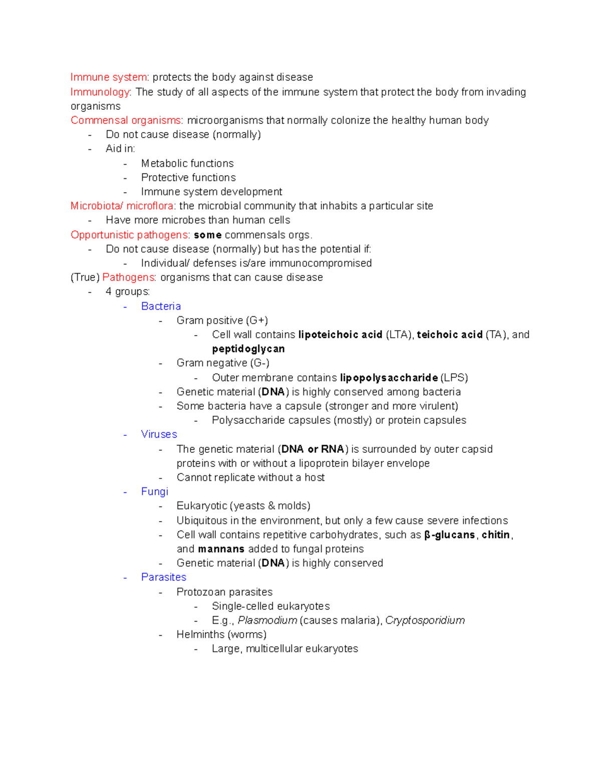 Immunology 101: Chapter 1 - Microorganisms & Immune Cells Overview ...