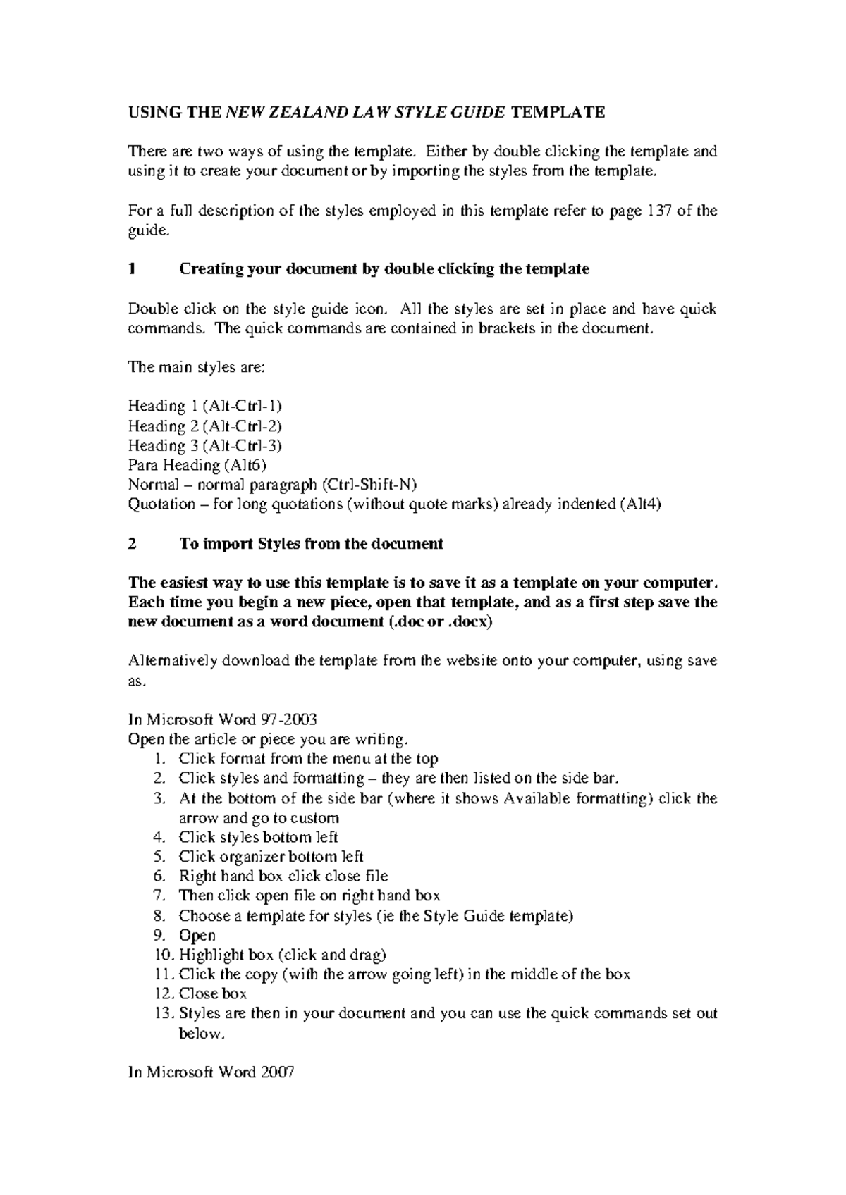 Using the NZ Law Style Guide Template Effectively: A How-To Guide - Studocu