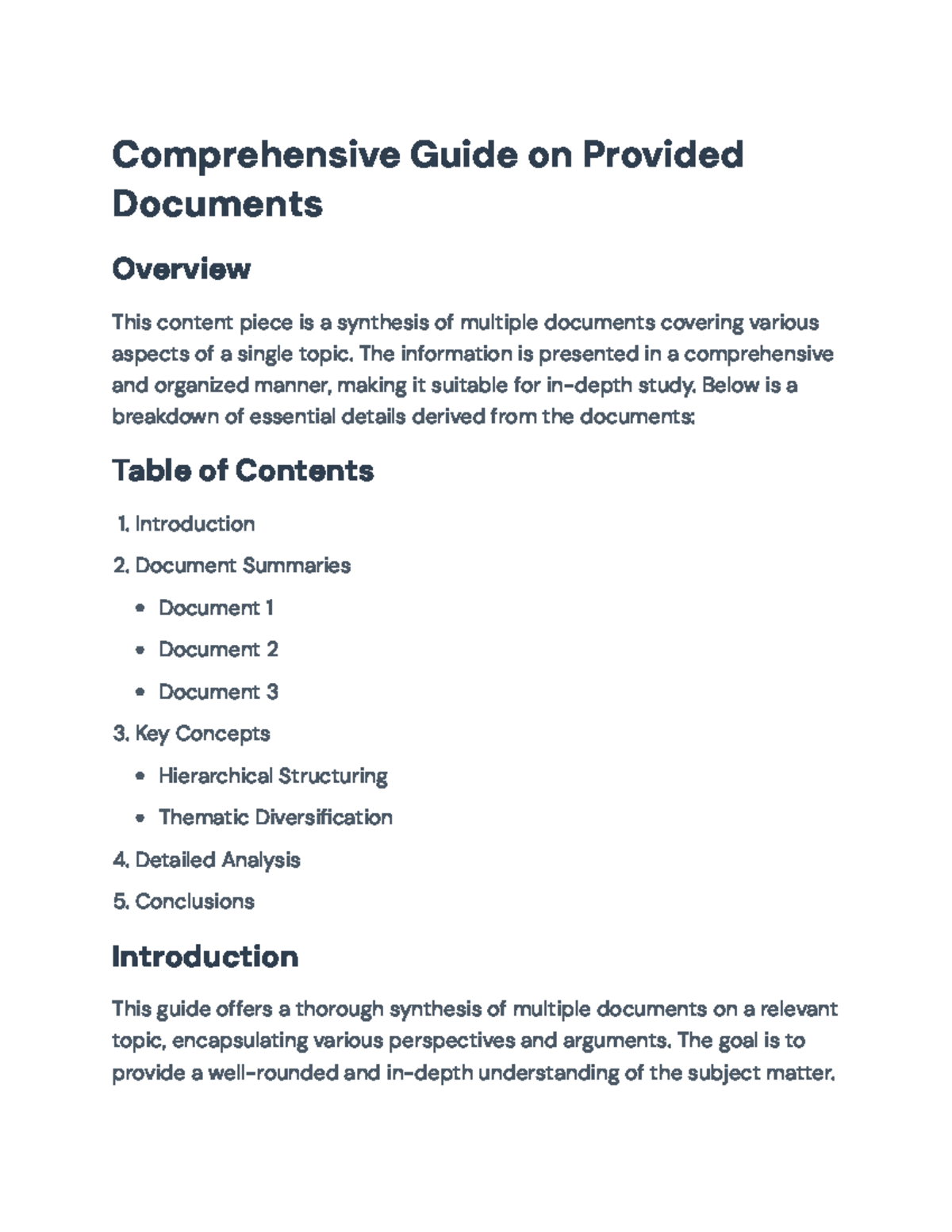 Comprehensive Study Guide: Key Insights and Document Summaries ...