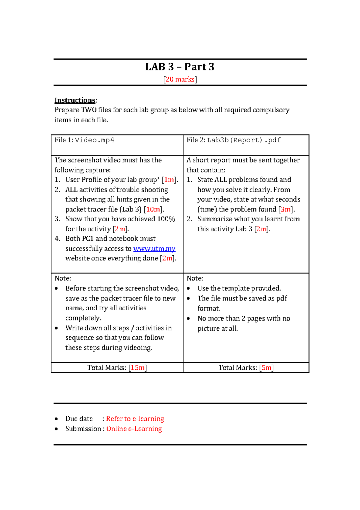 Lab 3b - Part 3: Video & Report Instructions for Submission - Studocu