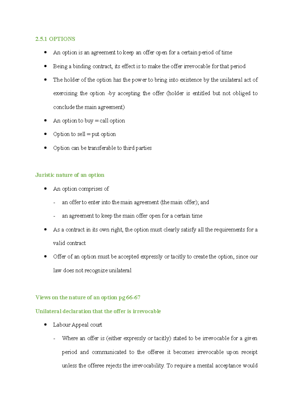 Law of Contract: Options Explained in Detail - Key Concepts & Effect ...