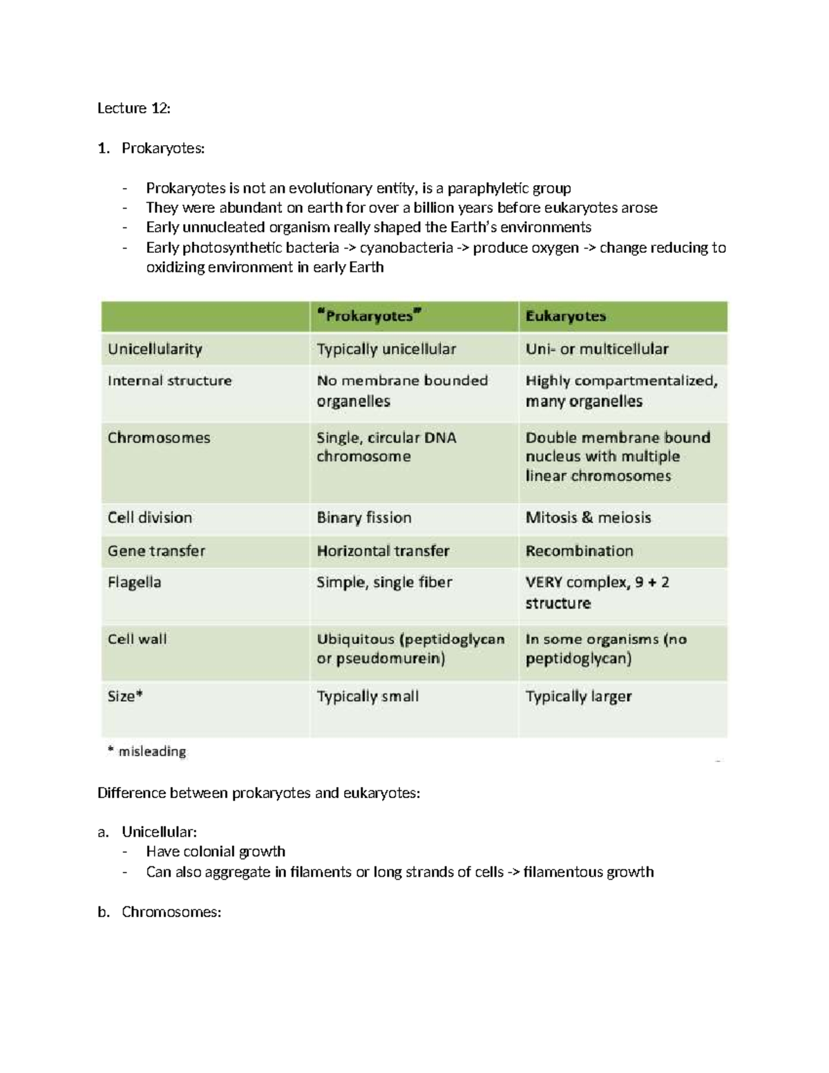 Lecture 12: Prokaryotes - Characteristics and Differences with ...