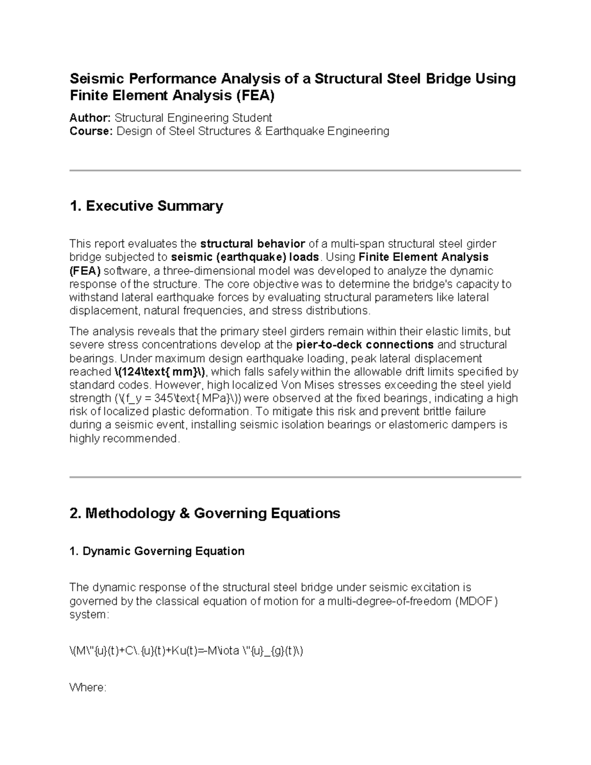 Seismic Performance Analysis of Steel Bridge Using FEA - Design of ...