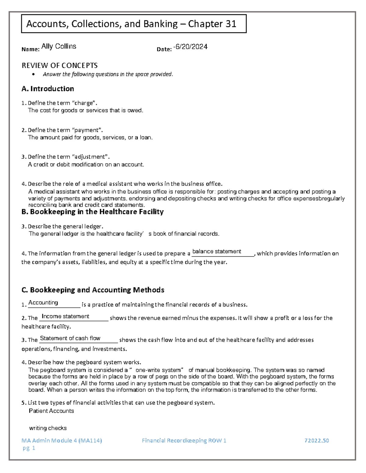 MA104 ROW 2 Chapter 48 Cardiopulmonary Procedures Review - Studocu