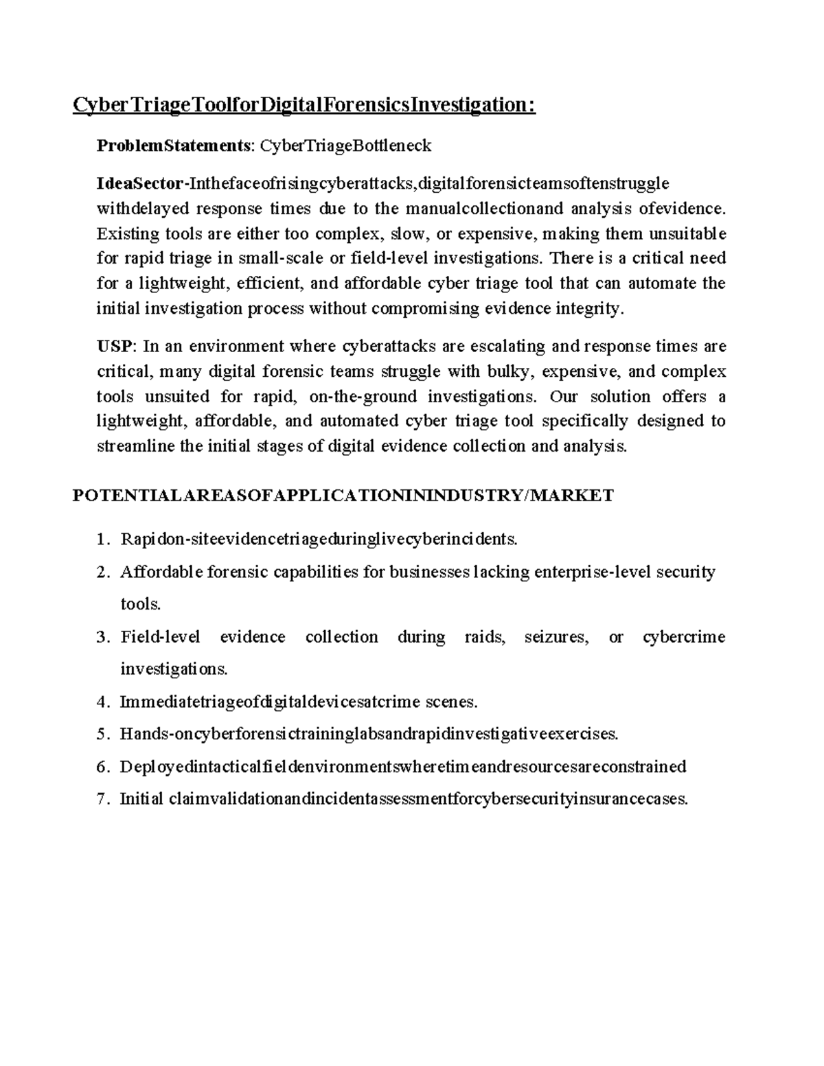 Cyber Triage Tool for Digital Forensics Investigation: Problem ...