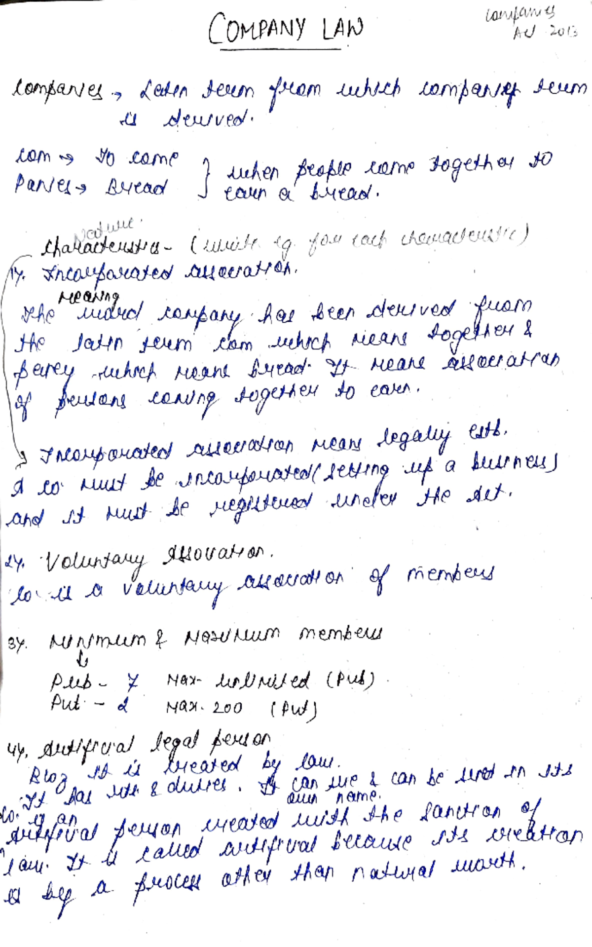 Company Law Lecture Notes - Studocu