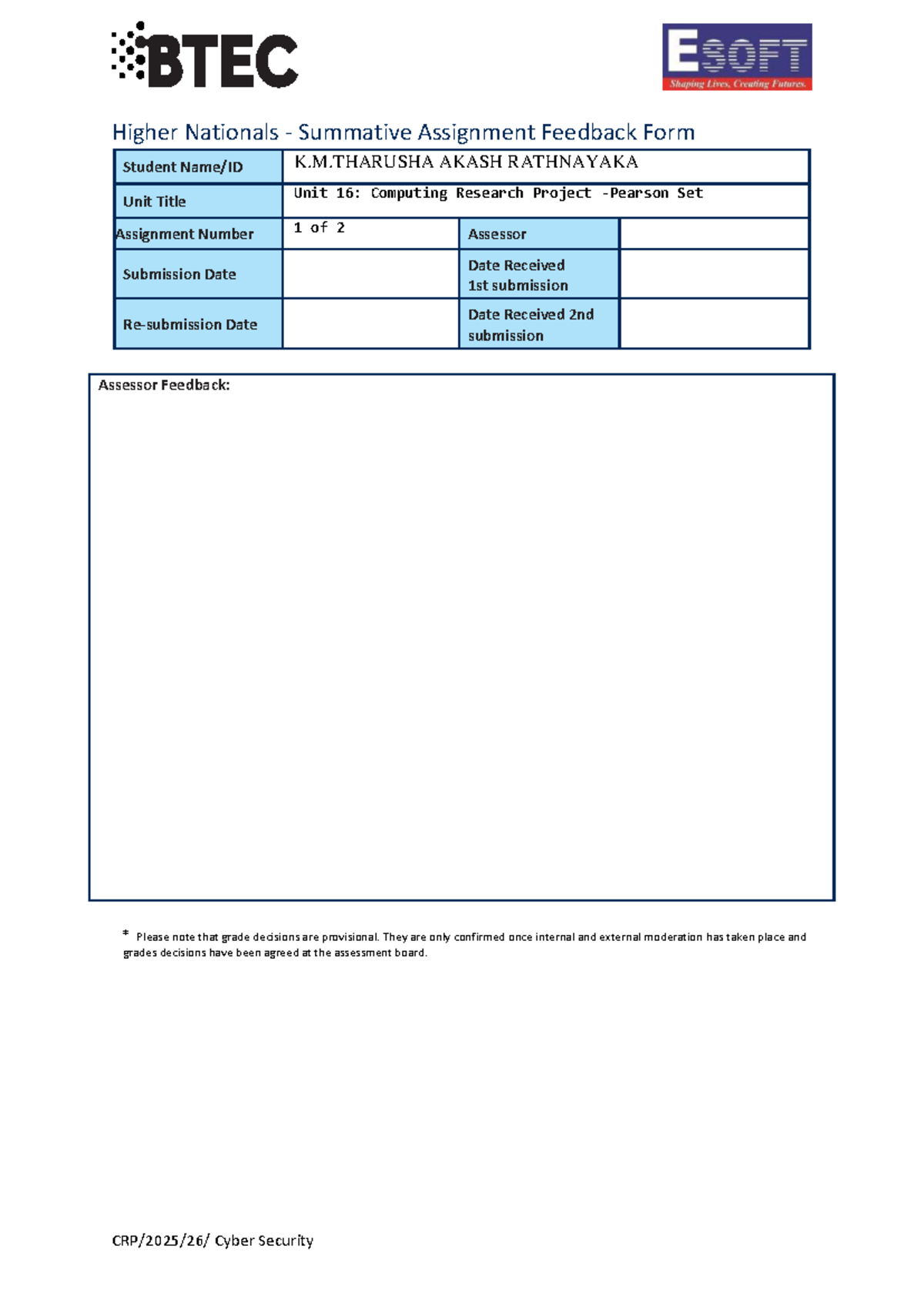 Unit 16: Computing Research Project - Cyber Security Assignment ...