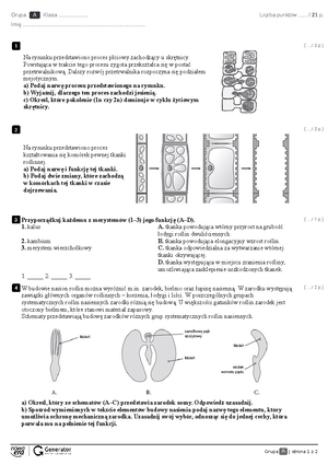 Sprawdzian Funkcjonowanie Roslin Nowa Era Biologia