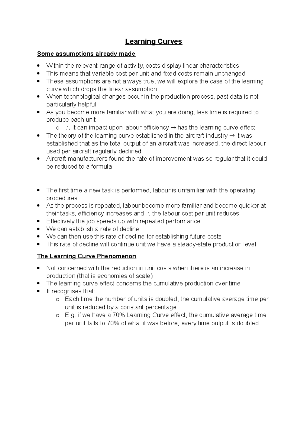 4. Learning Curves - Lecture notes 1 - Learning Curves Some assumptions ...