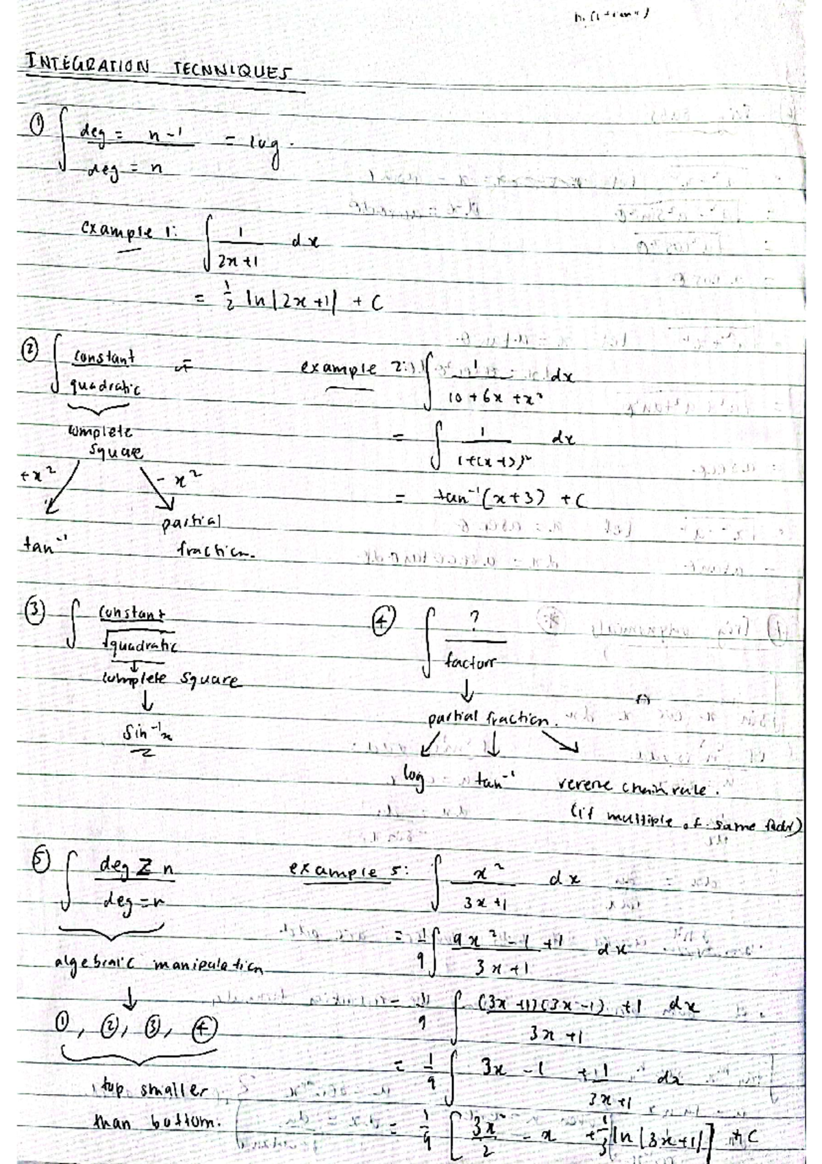 Integration Techniques: Advanced Methods and Examples (MATH 101) - Studocu