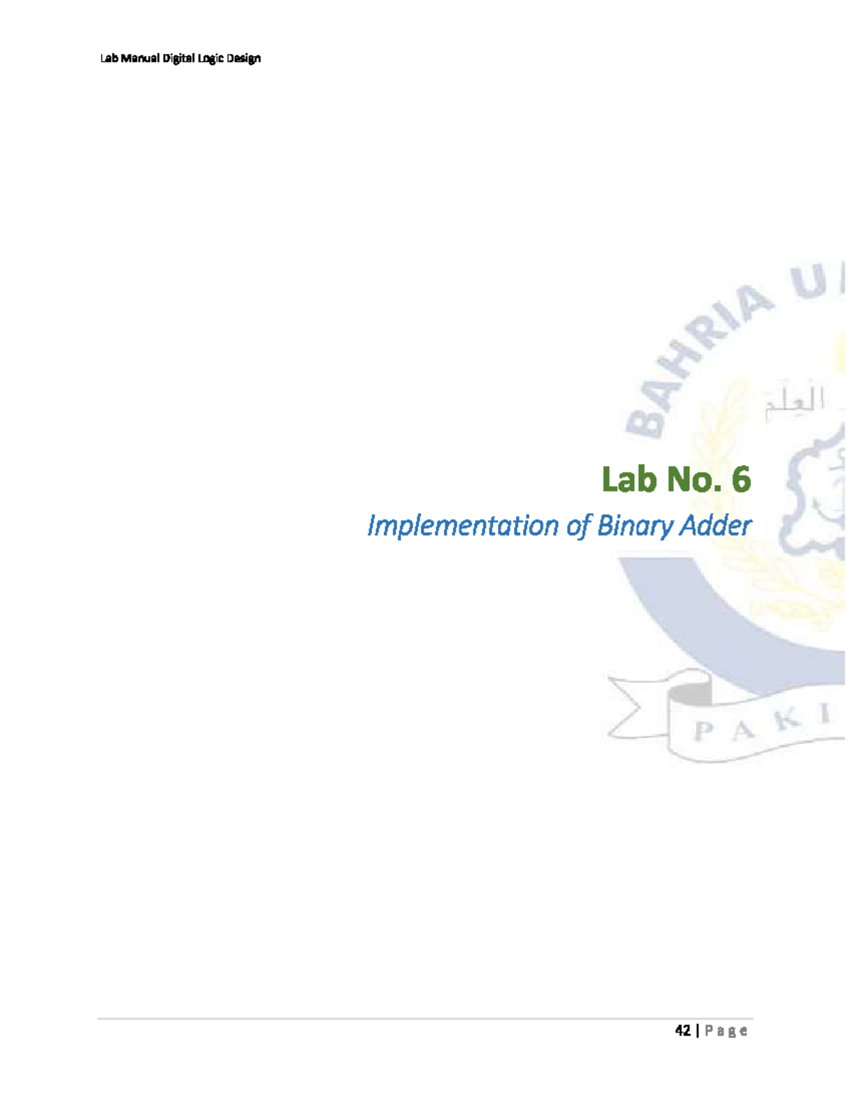 LAB 06 Implementation of Binary Adder 31032020 050427 pm - Digital ...