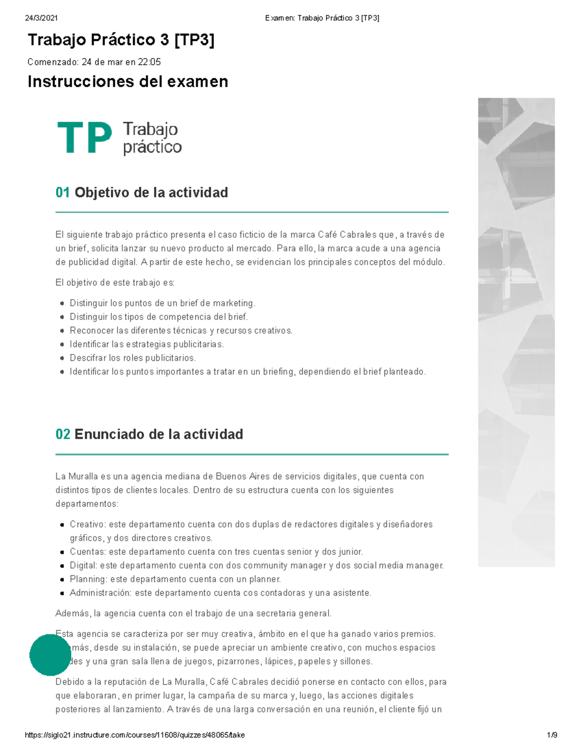 TP 3 - Publicidad (OA 90%) - Trabajo Práctico 3 [TP3] Comenzado: 24 de ...