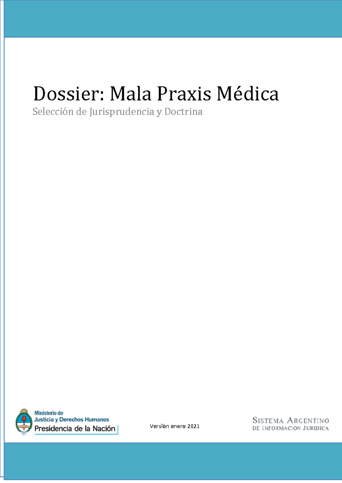 Jurisprudencia sobre Mala Praxis Médica - SAIJ - Resúmenes 2021 - Document Preview