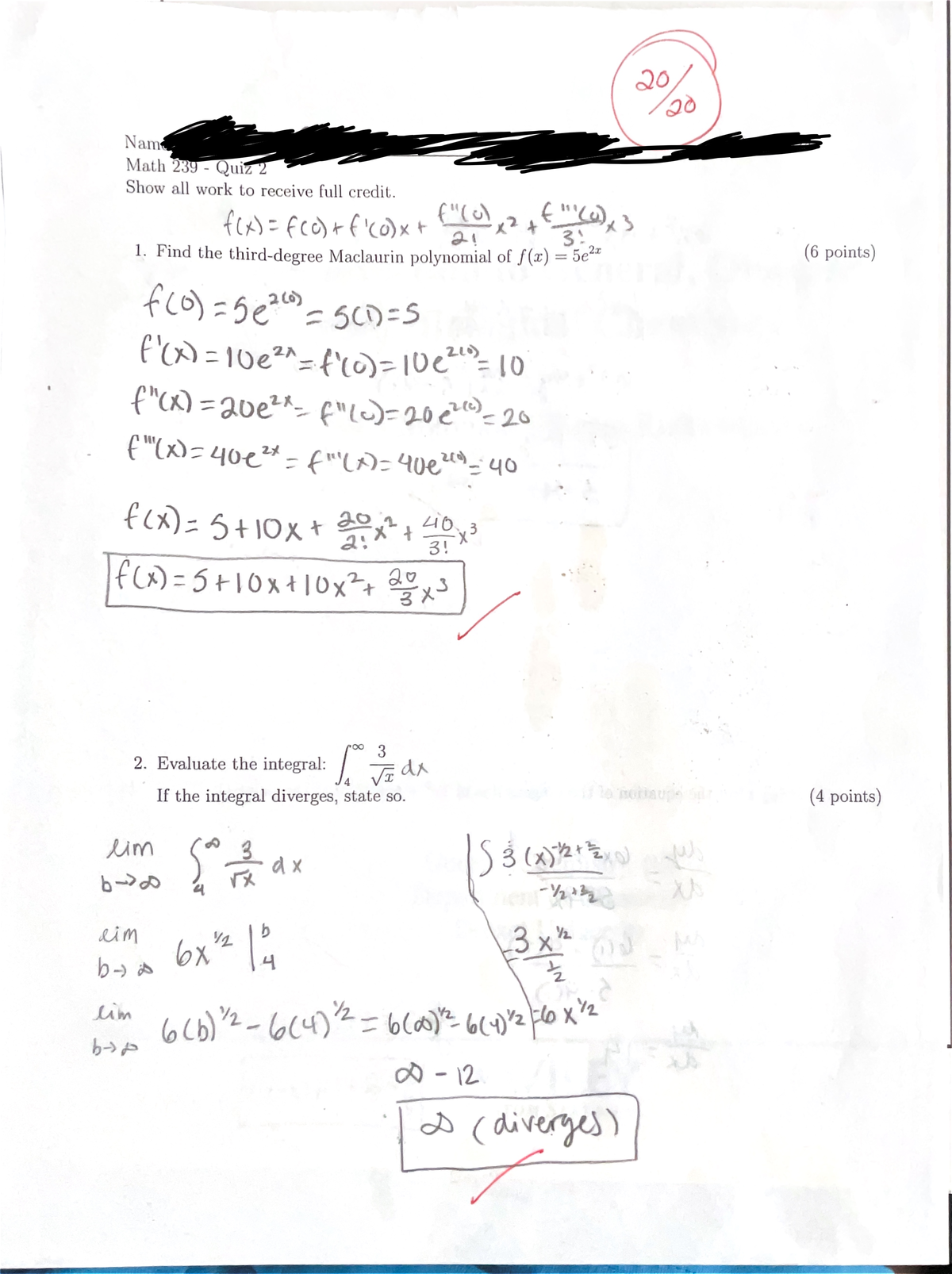 Quiz #2 Practice Solutions - Math 239 - Studocu