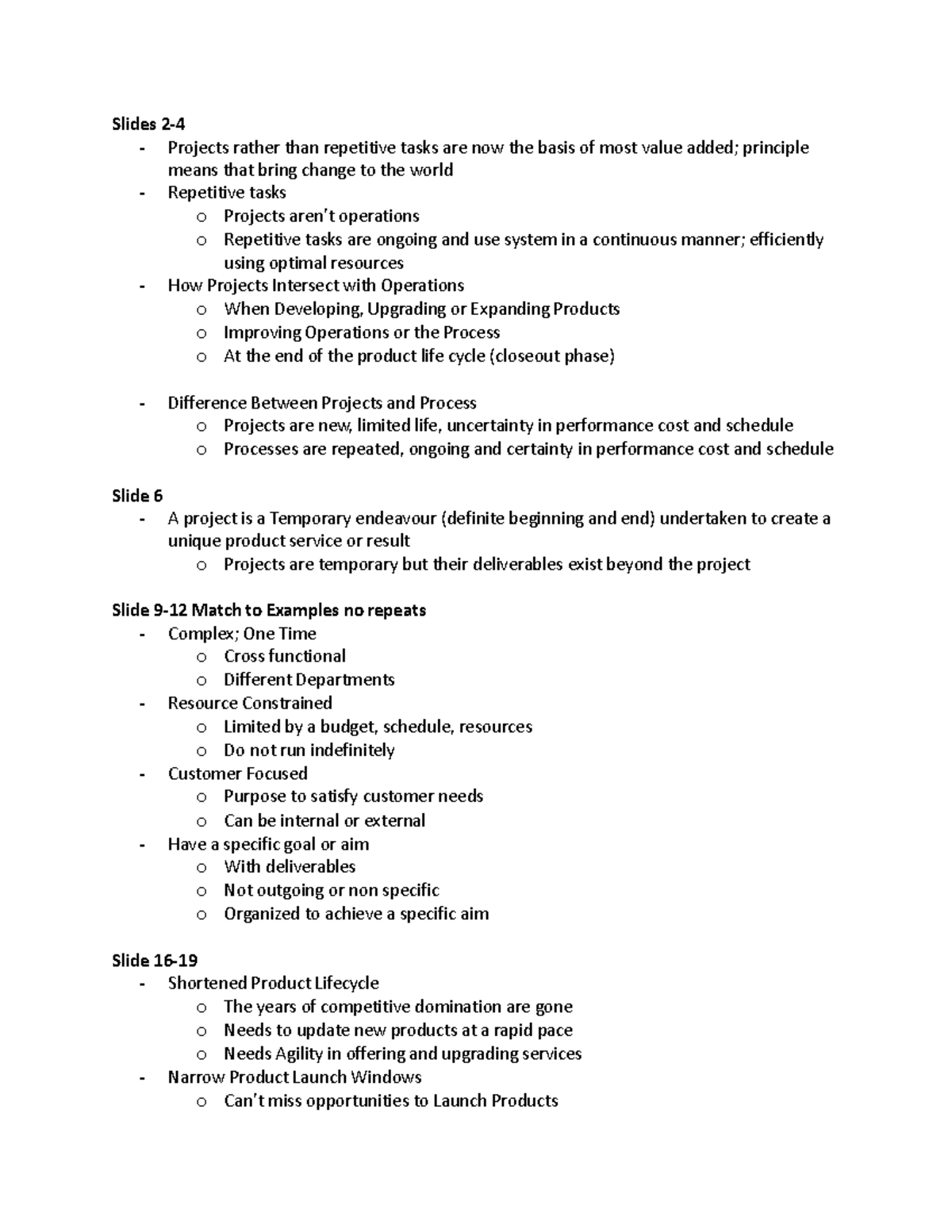 Mock Midterm Test: Project and Operations Management Concepts - Studocu