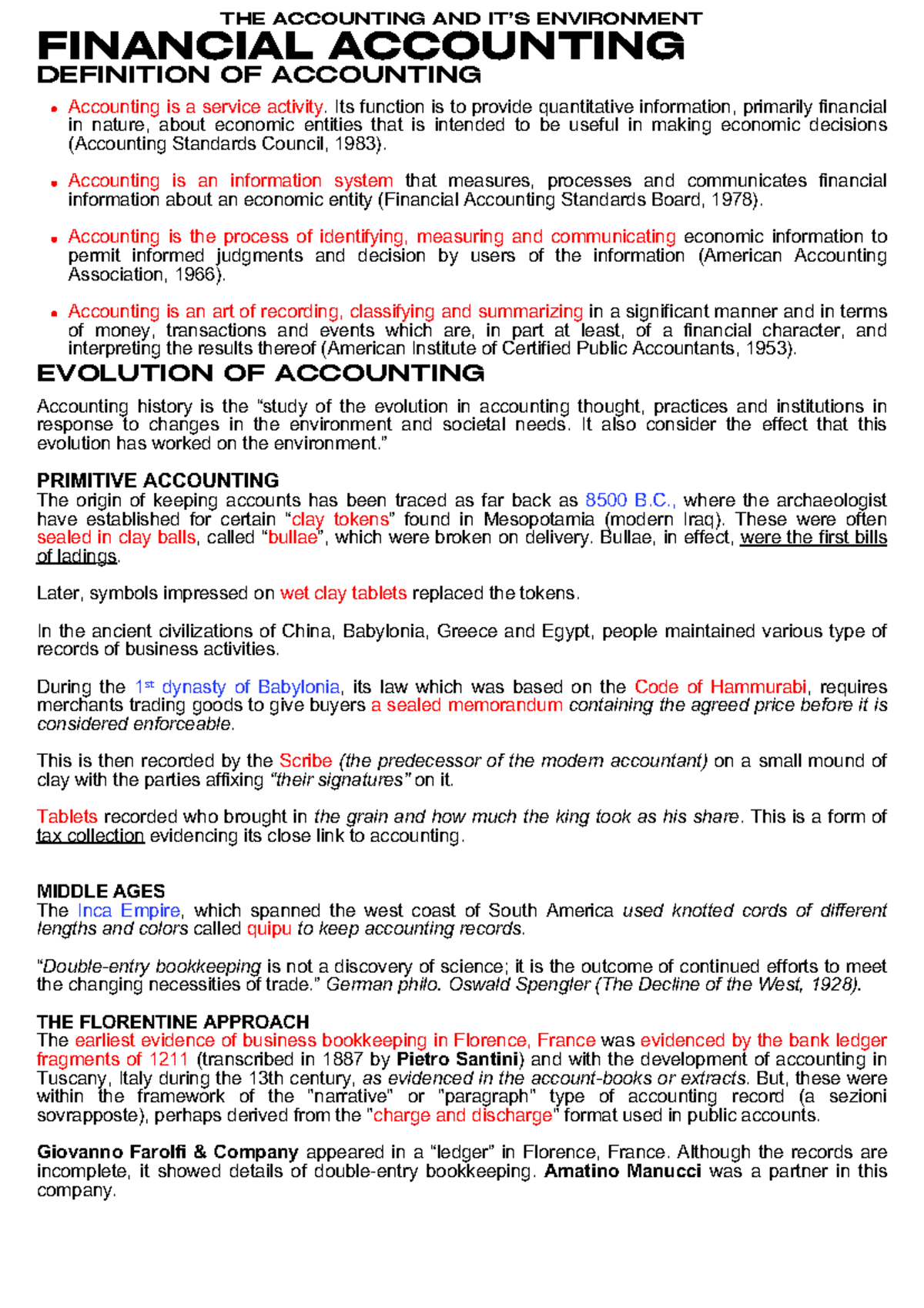 ACC 111: The Evolution and Fundamentals of Financial Accounting - Studocu