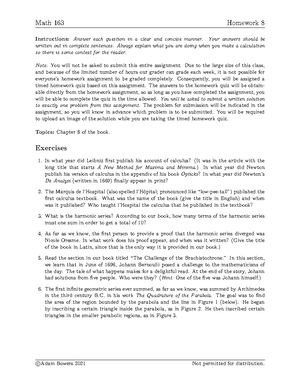 163 hw5 - weekly homework assignment - Math 163 Homework 5 Instructions ...