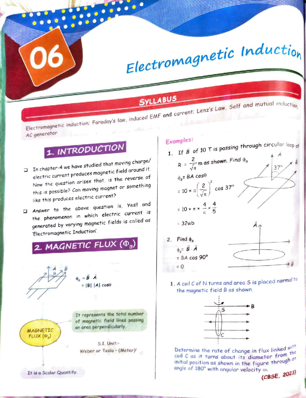 Electromagnetic Induction (EMI) Syllabus - CBSE CFPQ 2023 - Studocu