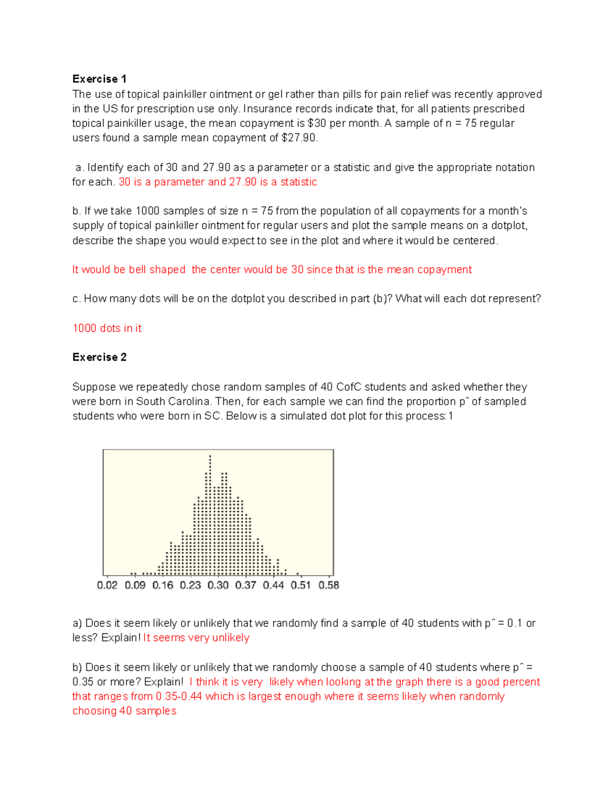 Math Assignment 3: Sampling Distributions and Statistical Analysis ...