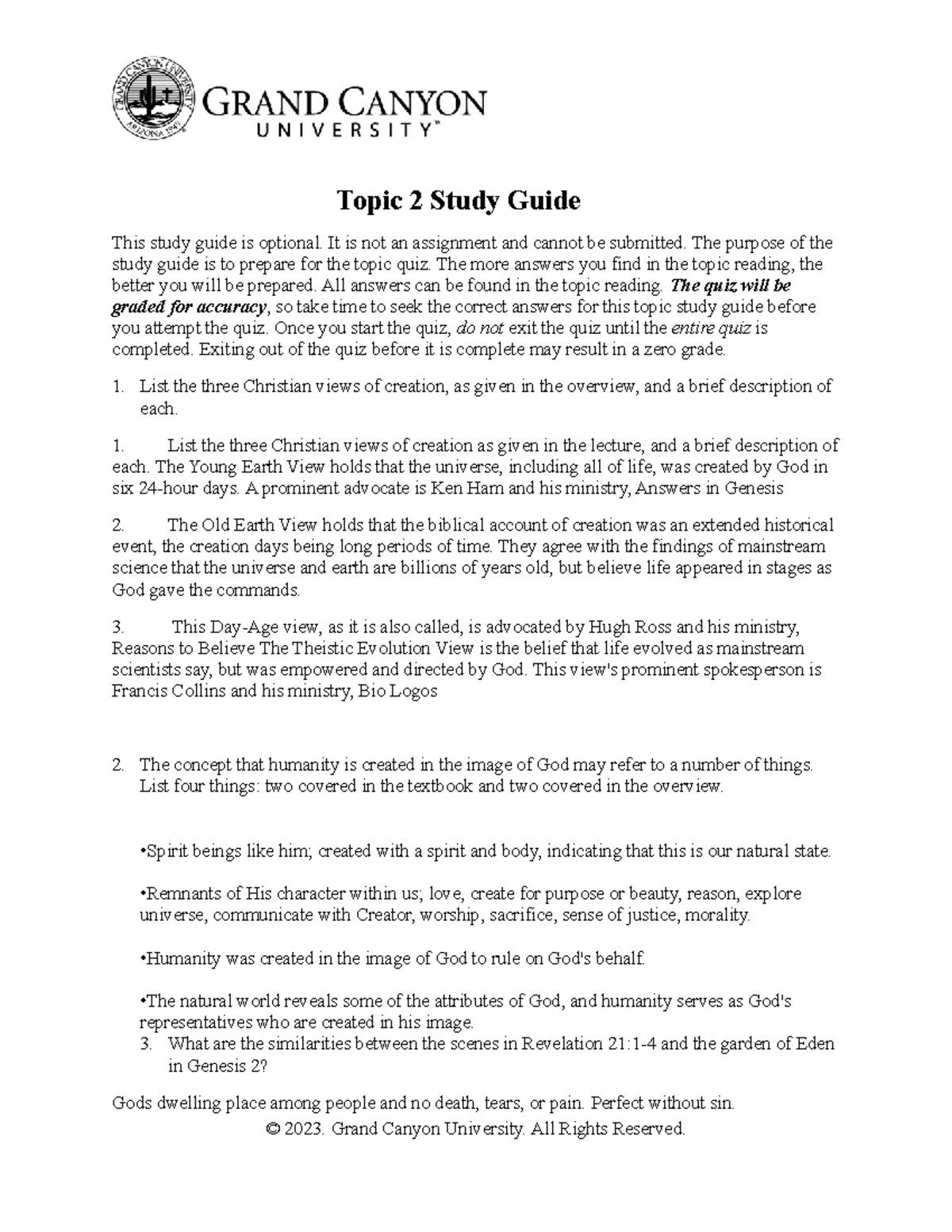 CWV 101 Topic 2 Study Guide for Quiz Preparation and Key Concepts - Studocu