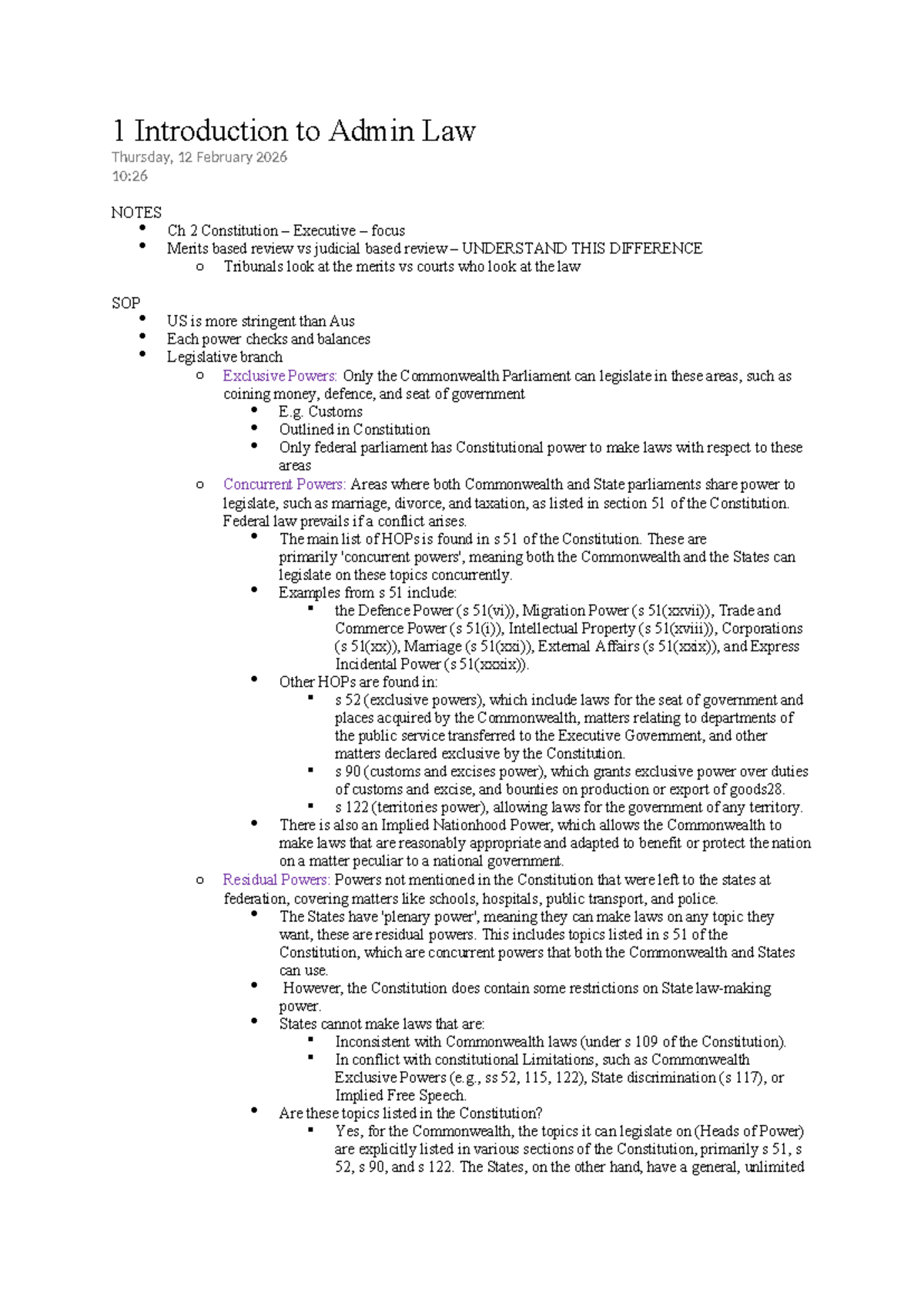 Admin Law 101: Key Concepts and Case Studies from Tutorial 1 - Studocu