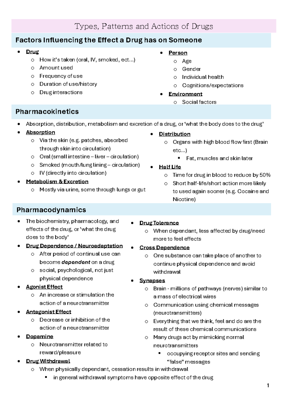 PYB159 Final Exam Study Guide: Drug Types, Effects, and Policies - Studocu