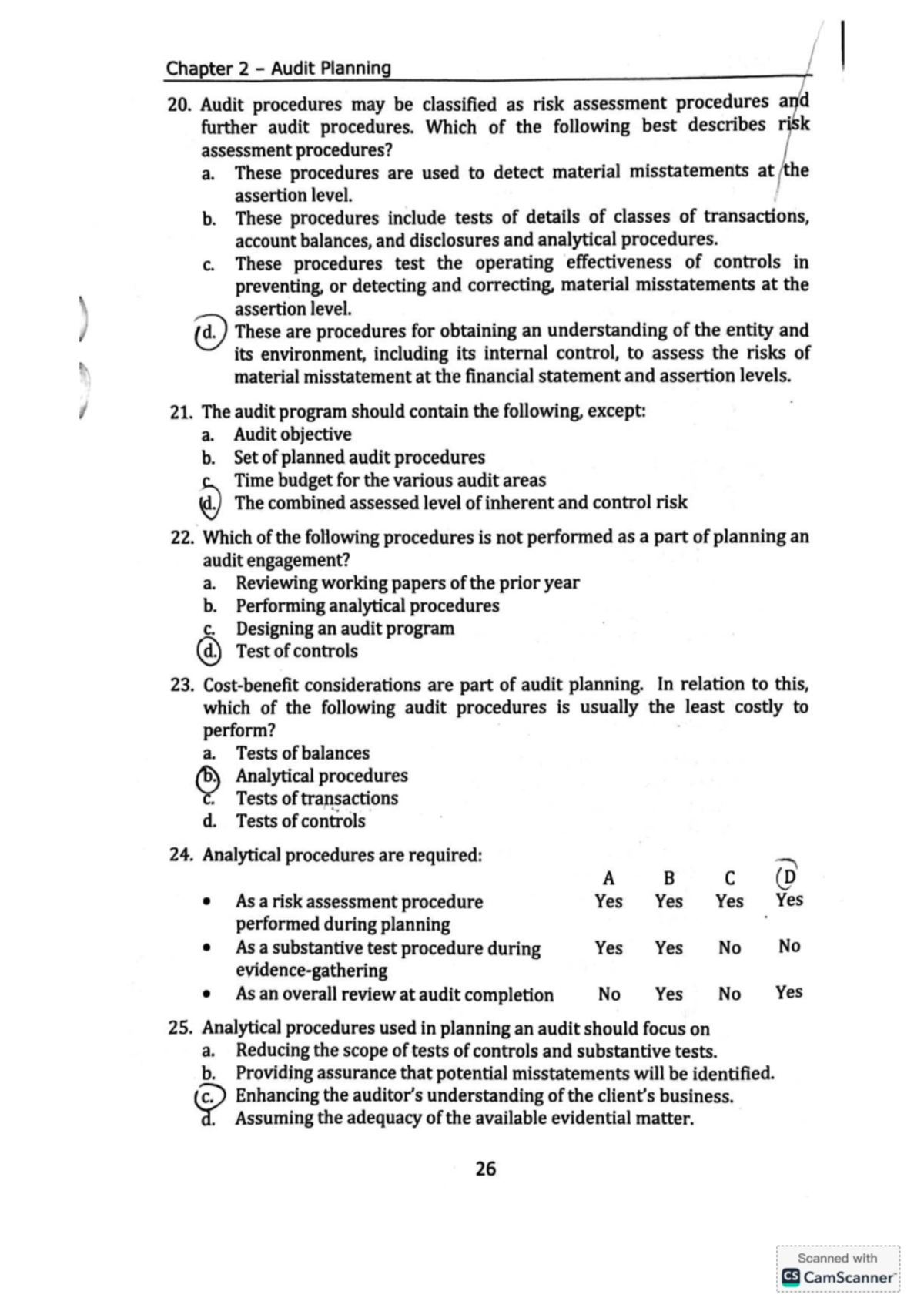 Chapter 2 & 3 Audit Planning and Internal Control Considerations - Studocu